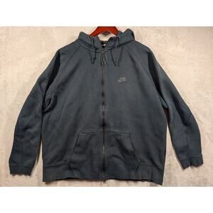 Nike Tech Essentials Full Zip Hoodie Jacket Size XXL 2XL Black *Distressed